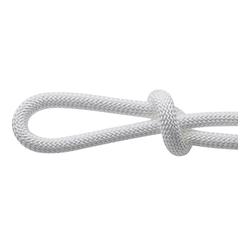 8 mm 耐薬品性低伸縮性 PP 編組ロープ、純白