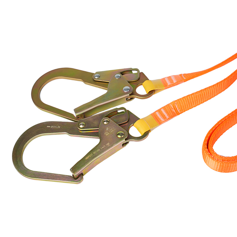L19 厚いウェビングと ANSI フックを備えた落下防止ツイン安全ランヤード